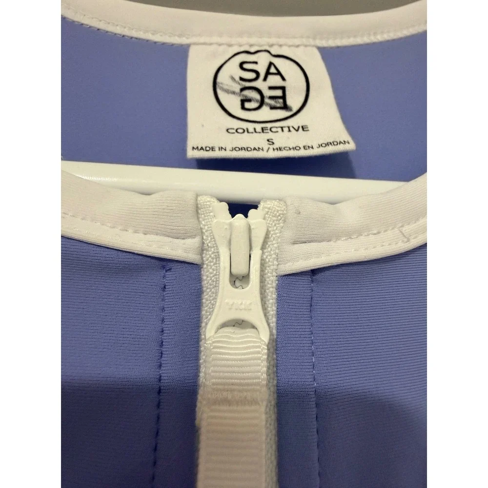 Sage‎ Collective Womens Small Periwinkle Blue Half Zip Racerback Tennis Dress S